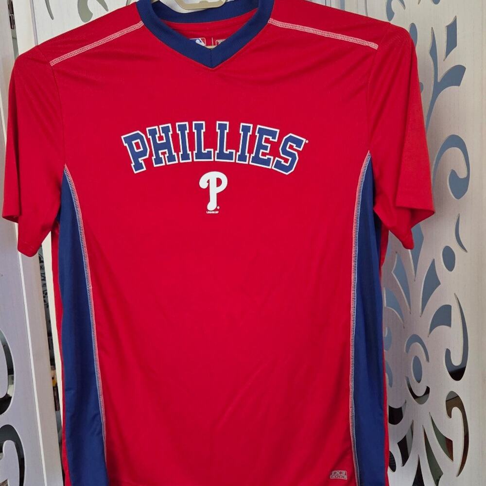Philadelphia Phillies MLB TX3 Cool Performance Jersey Shirt Men’s XL Red Blue